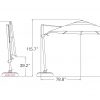11.5′ AG Series Cantilever Umbrella Black Frame Grade A by Treasure Garden